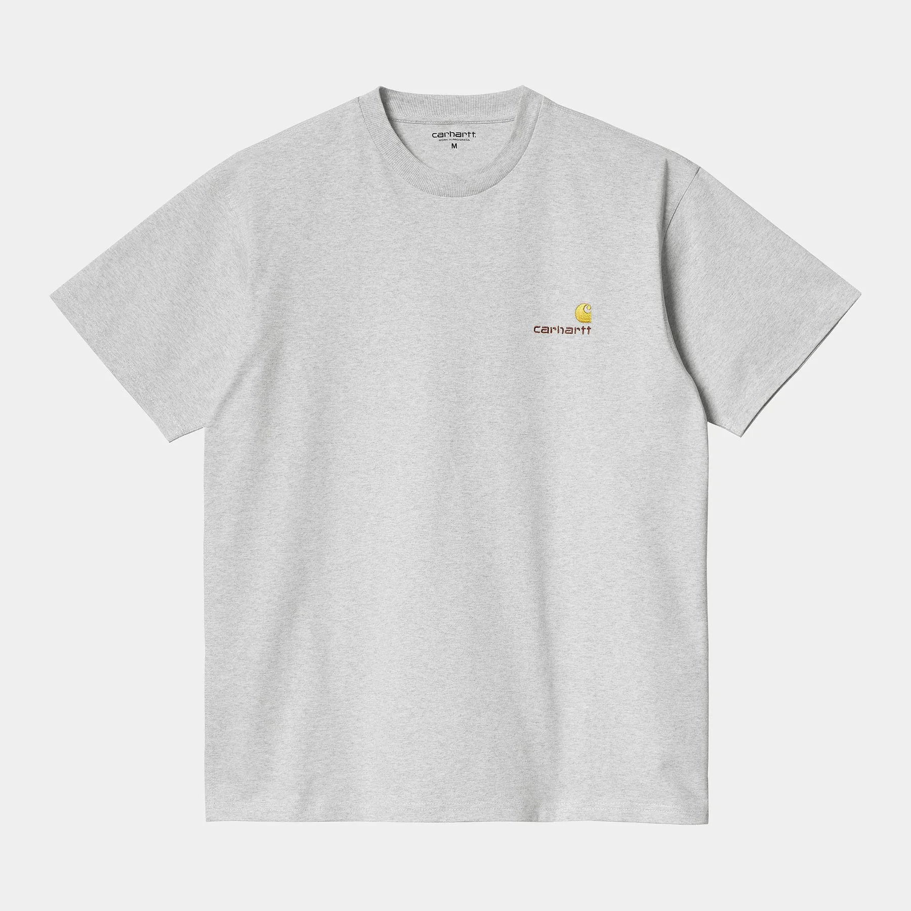 Carhartt Wip T-Shirt da uomo manica corta American Script grigio chiaro - Image 5