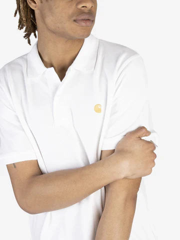 Carhartt Wip Polo da uomo manica corta Chase bianca - Image 6