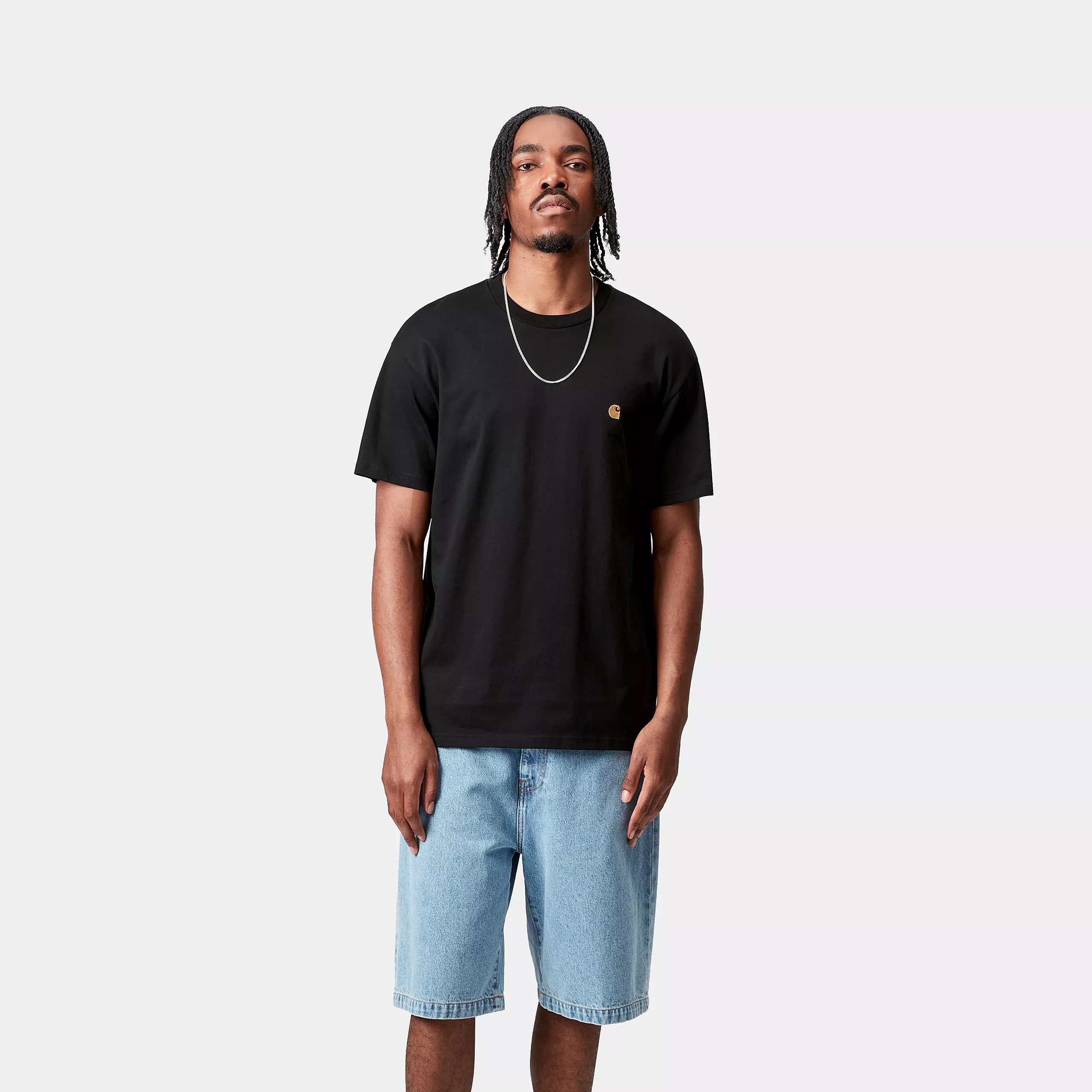 Carhartt Wip T-Shirt da uomo manica corta nera Chase nera - Image 2