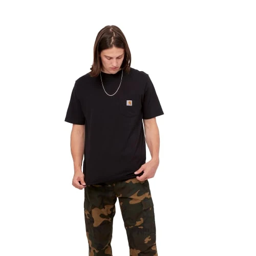 Carhartt Wip T-Shirt da uomo con taschino Pocket nera - Image 3