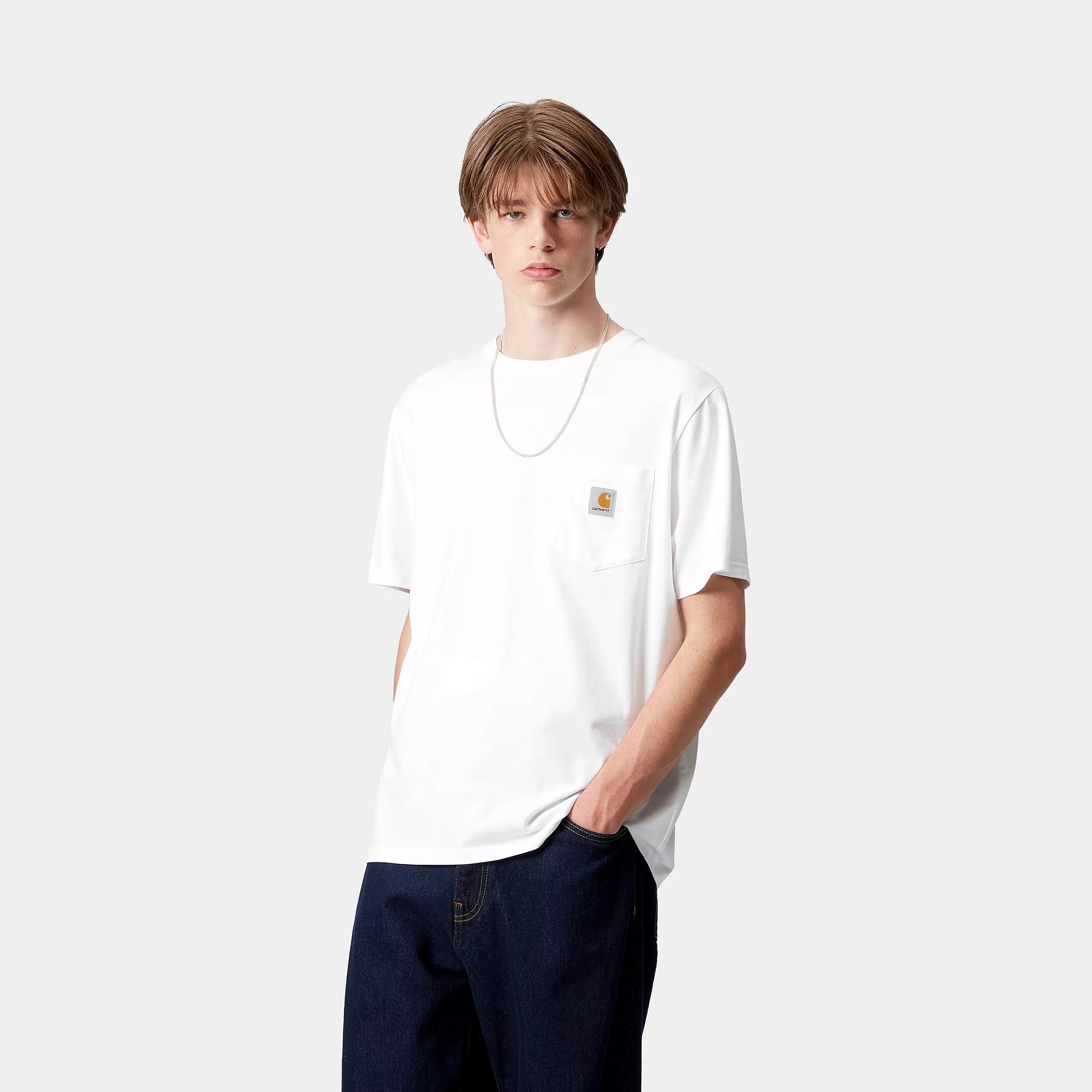 Carhartt Wip T-Shirt da uomo con taschino Pocket bianca - Image 2
