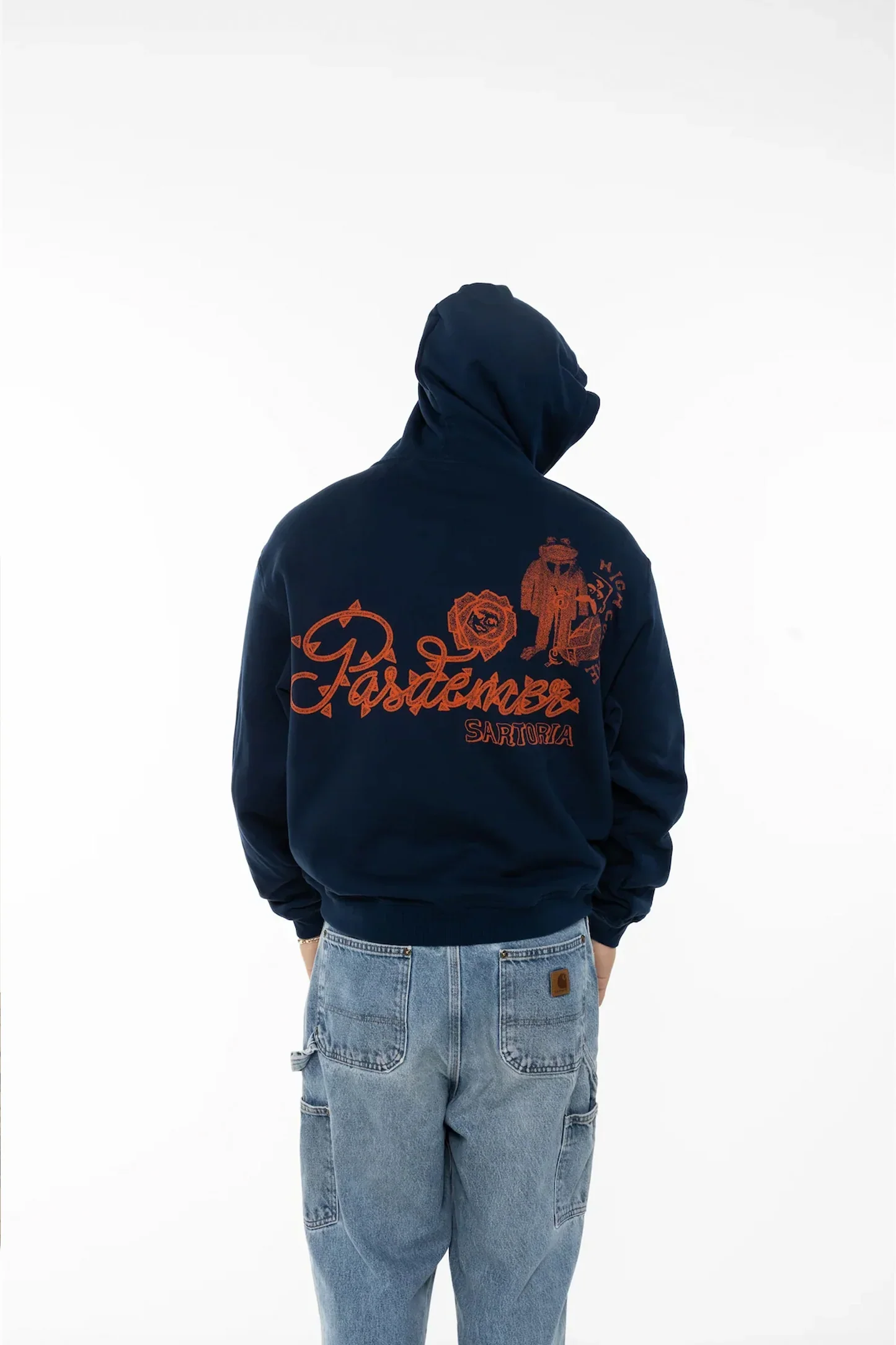 Pas De Mer Felpa da uomo con cappuccio Sartoria blu - Image 3