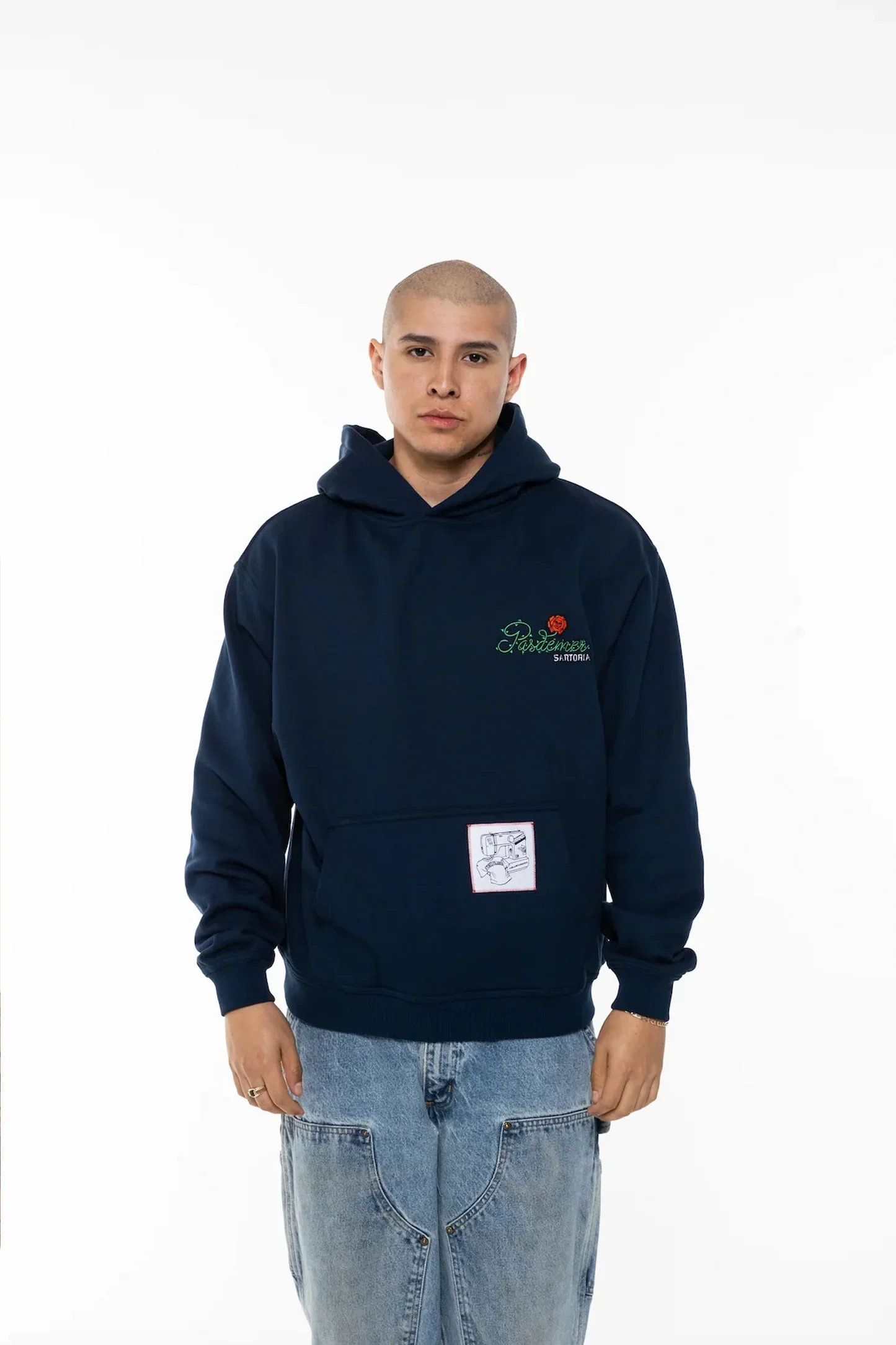Pas De Mer Felpa da uomo con cappuccio Sartoria blu - Image 4
