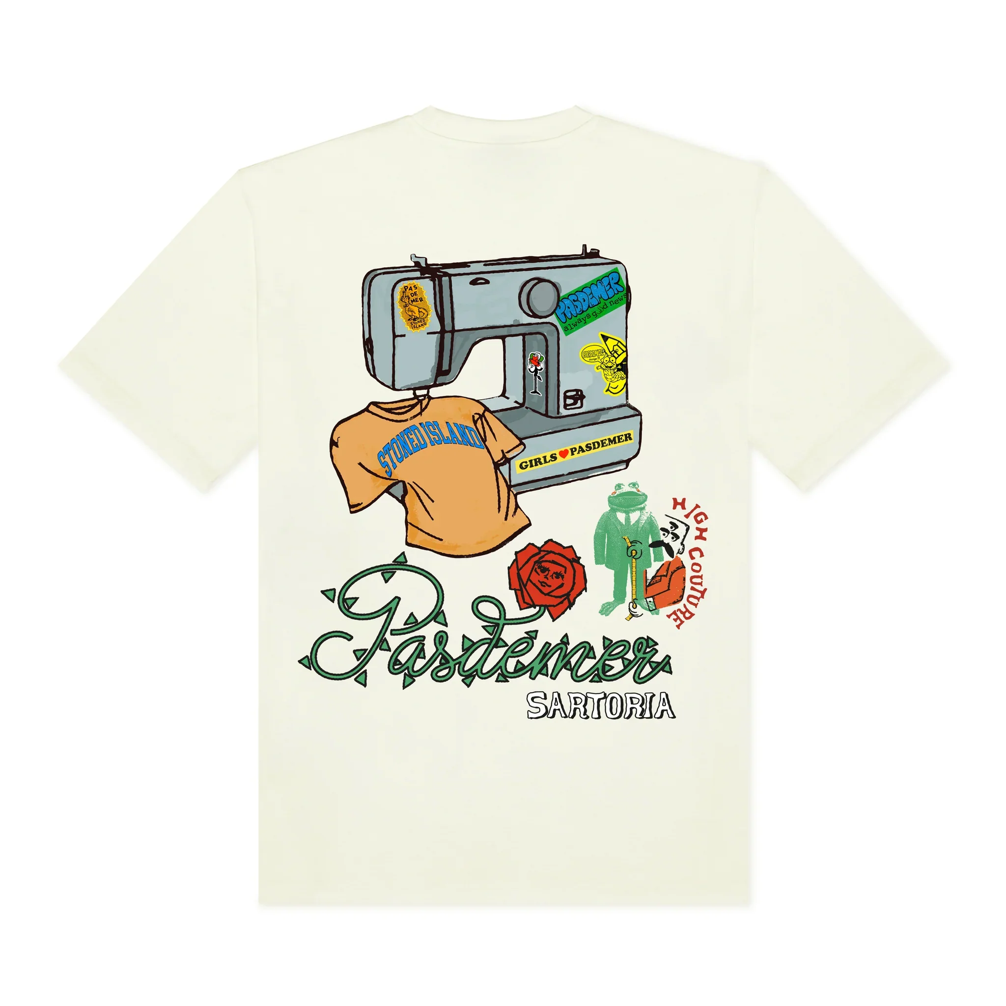 Pas De Mer T-Shirt da uomo manica corta Sartoria panna - Image 2