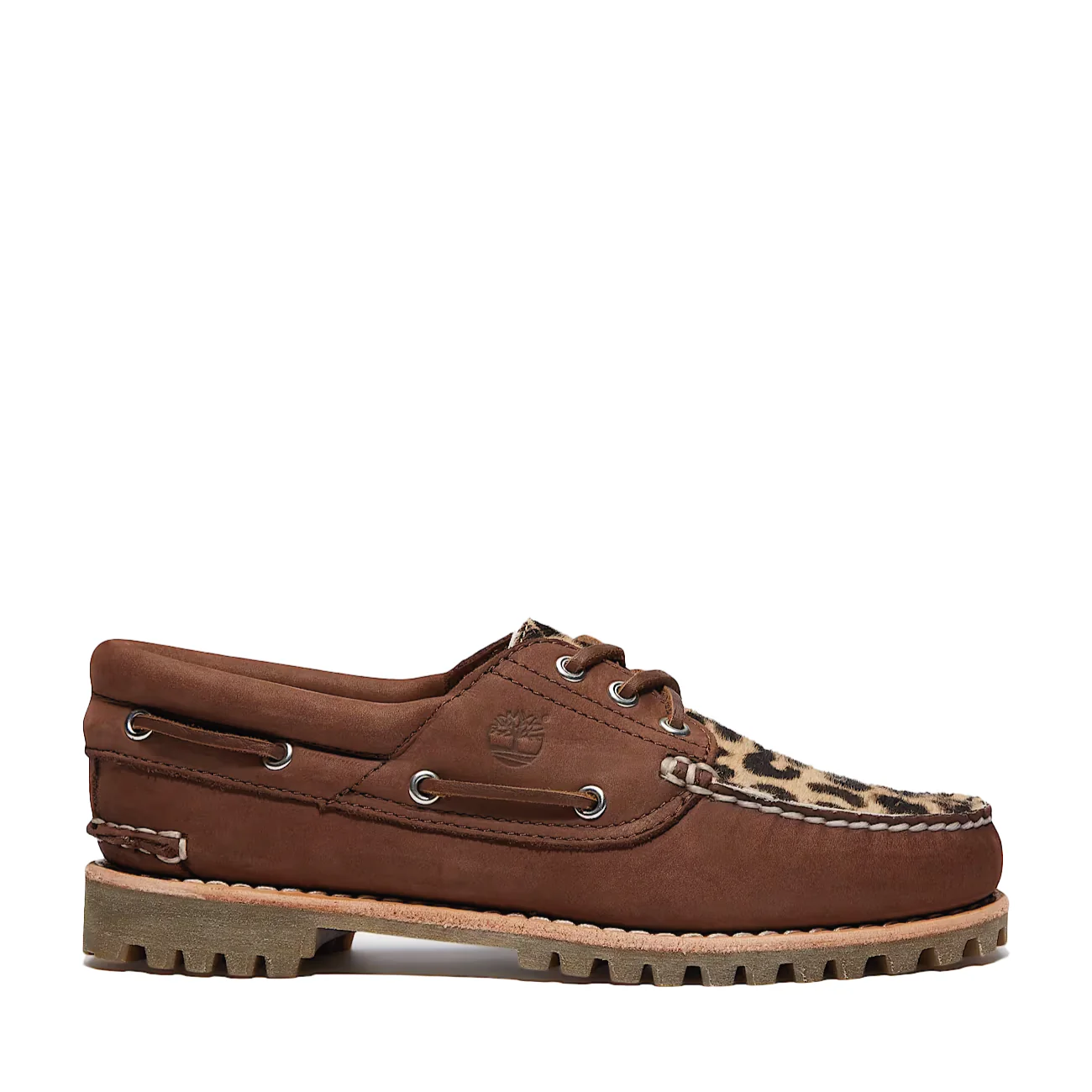 Timberland Scarpa da Barca da Donna Leopard 3-Eye Lug