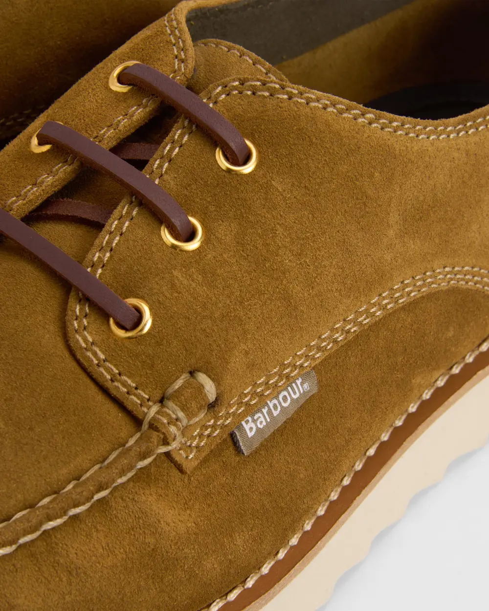 Barbour Scarpe in pelle scamosciata Derby Aydon marroni - Image 4