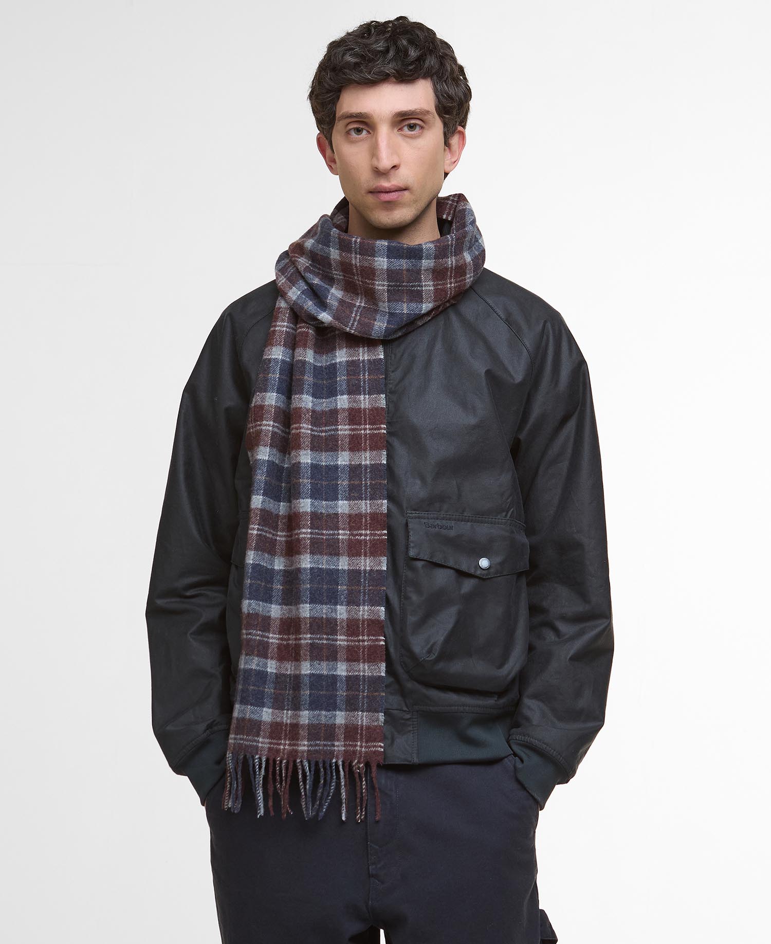 Barbour Sciarpa da uomo in lana d'agnello Tartan USC0001TN38 - Image 2