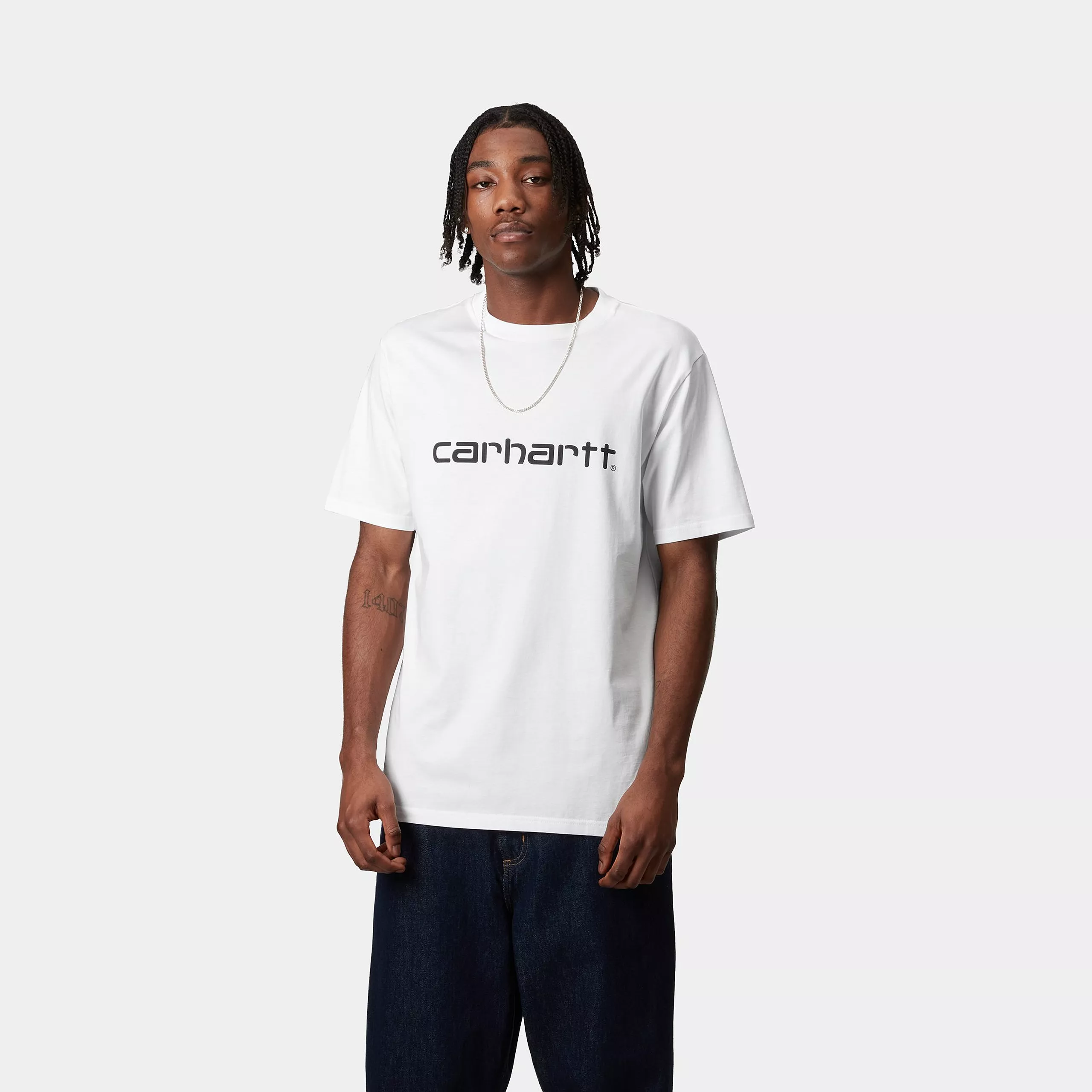 Carhartt Wip T-Shirt da uomo manica corta Script bianca - Image 2