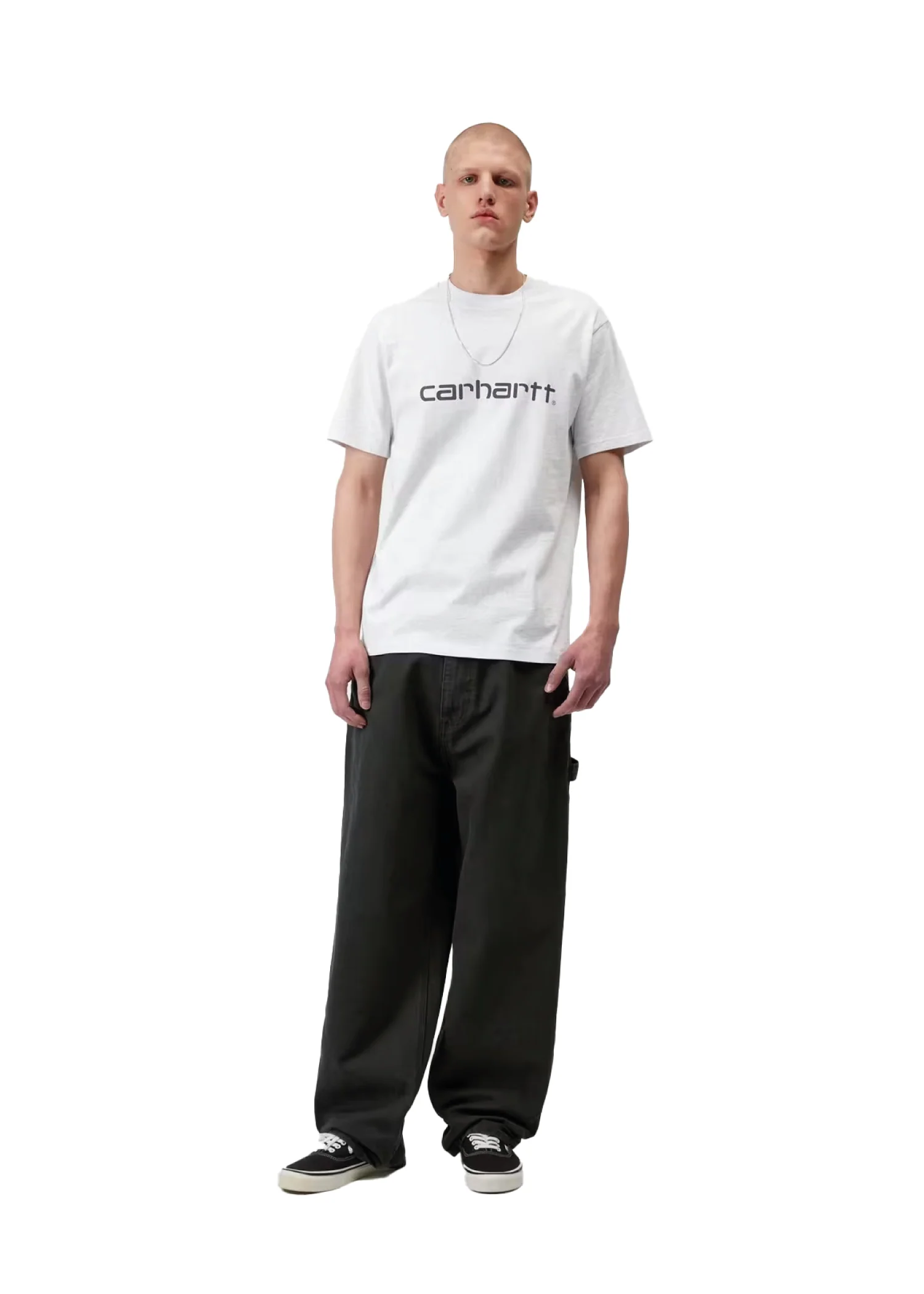 Carhartt Wip T-Shirt da uomo manica corta Script bianca - Image 3