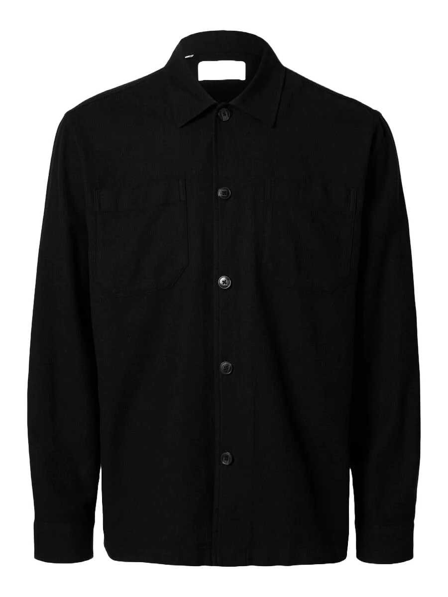 Selected Camicia da Uomo misto lino Brody Nera