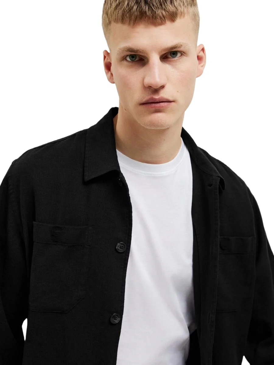 Selected Camicia da Uomo misto lino Brody Nera - Image 2