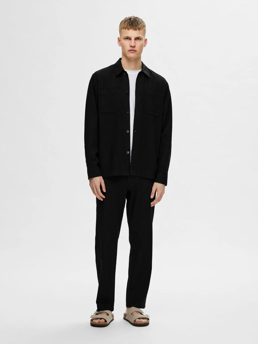 Selected Camicia da Uomo misto lino Brody Nera - Image 5