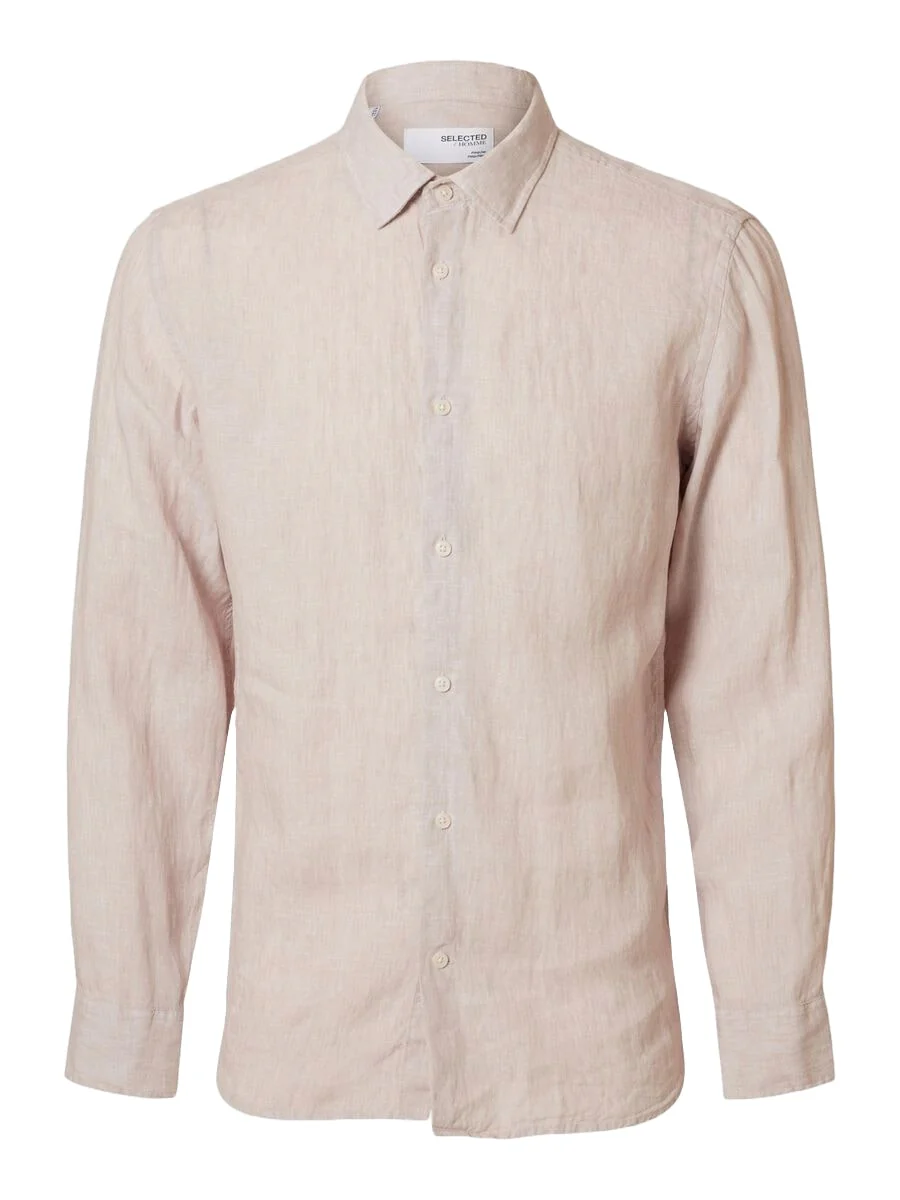 Selected Camicia di lino da Uomo Regkylian Beige