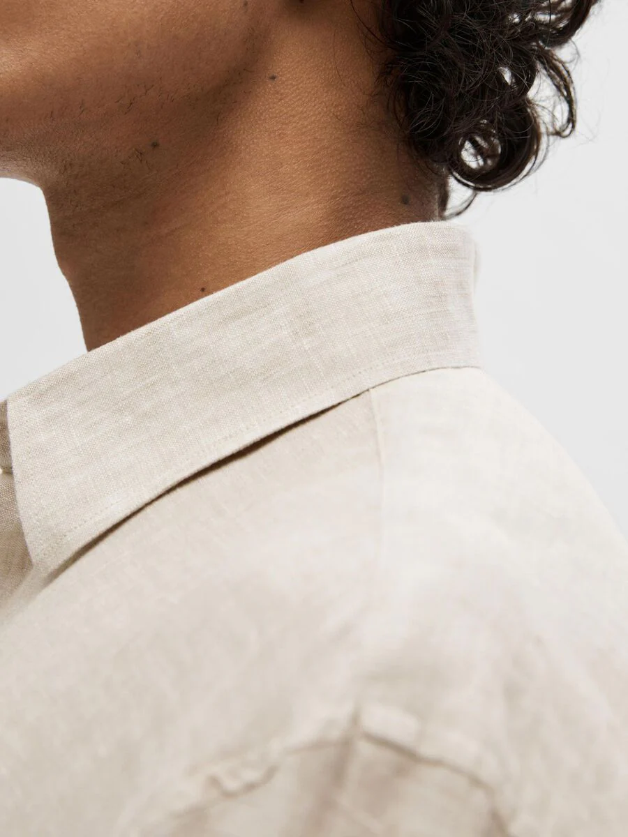 Selected Camicia di lino da Uomo Regkylian Beige - Image 3