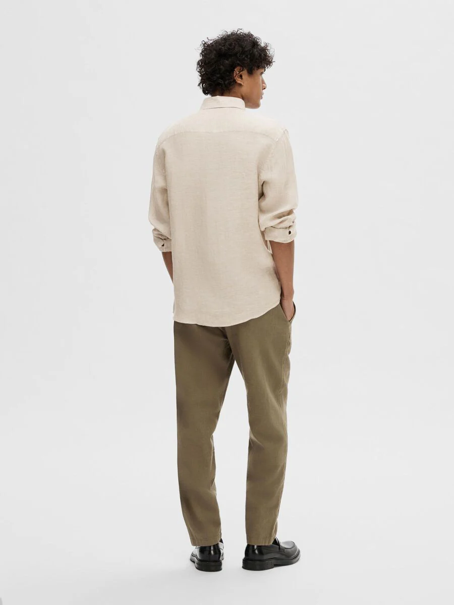 Selected Camicia di lino da Uomo Regkylian Beige - Image 4