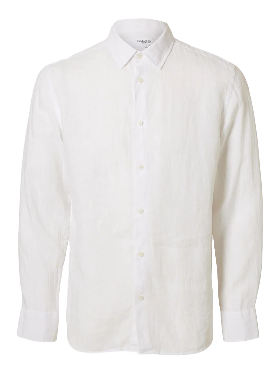 Selected Camicia da Uomo in lino Regkylian Bianca