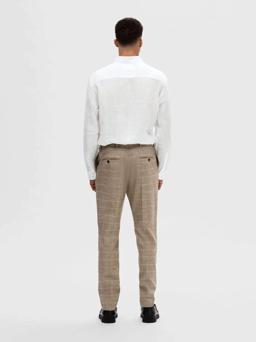 Selected Camicia da Uomo in lino Regkylian Bianca - Image 4