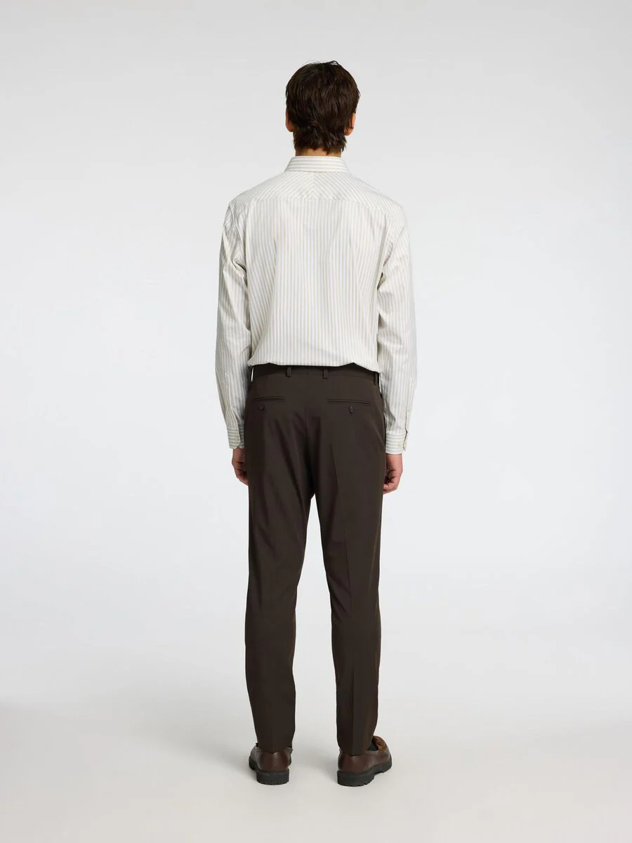 Selected Camicia a righe da uomo Slim Fit Beige - Image 3