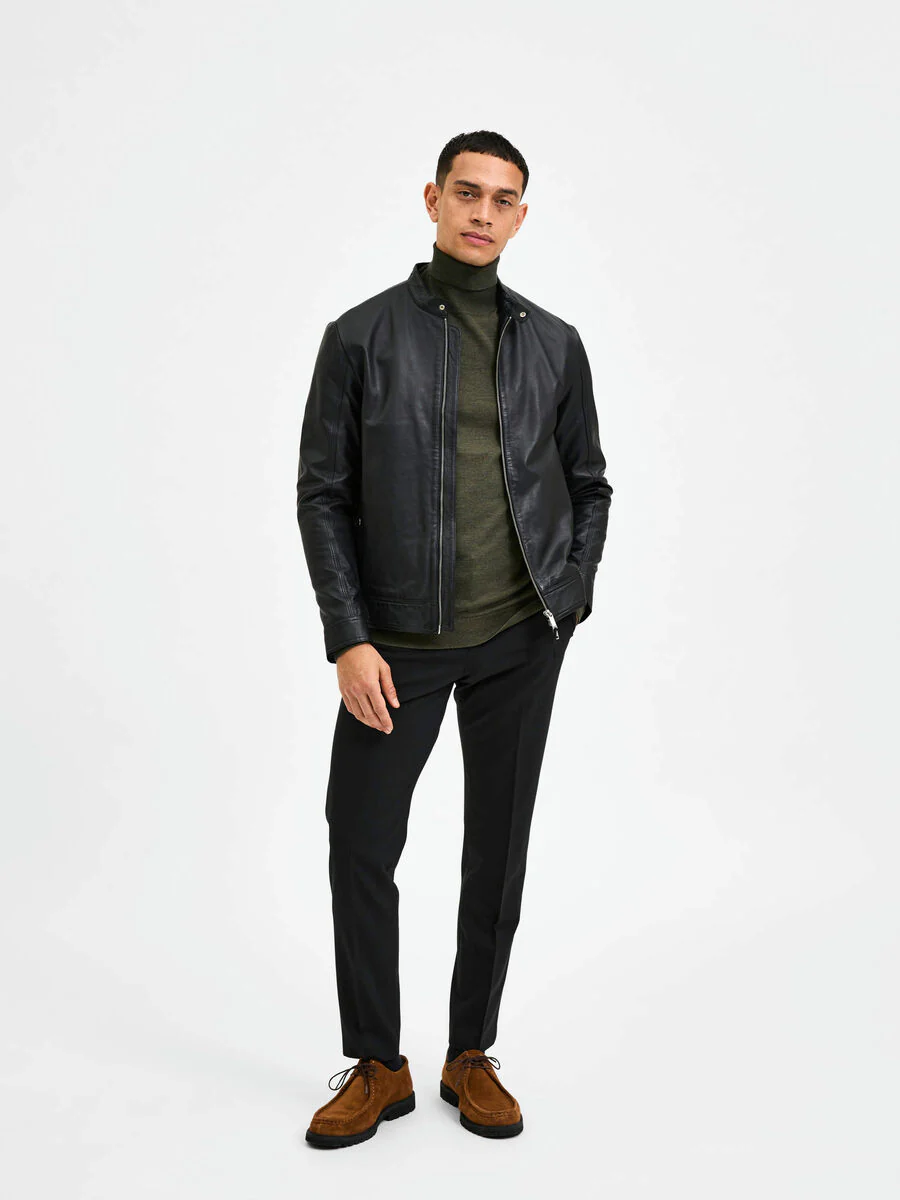 Selected Giacca in pelle da Uomo Archive Nera - Image 3