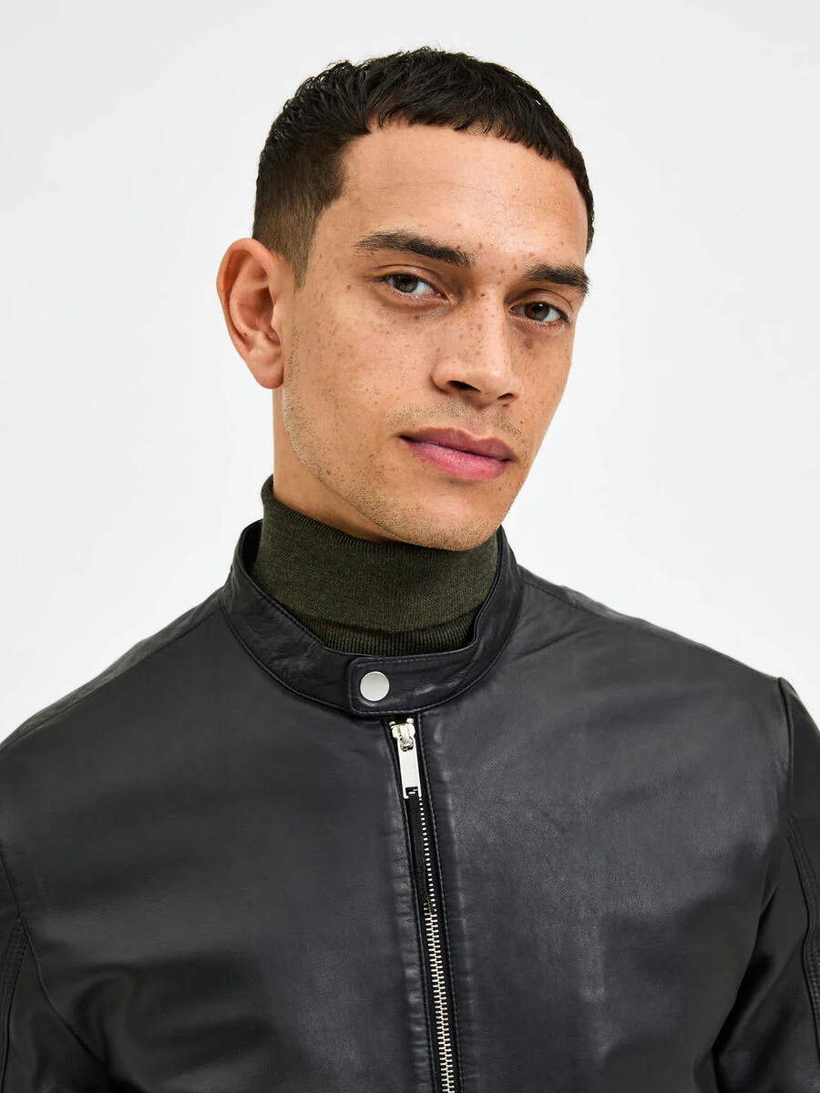 Selected Giacca in pelle da Uomo Archive Nera - Image 4