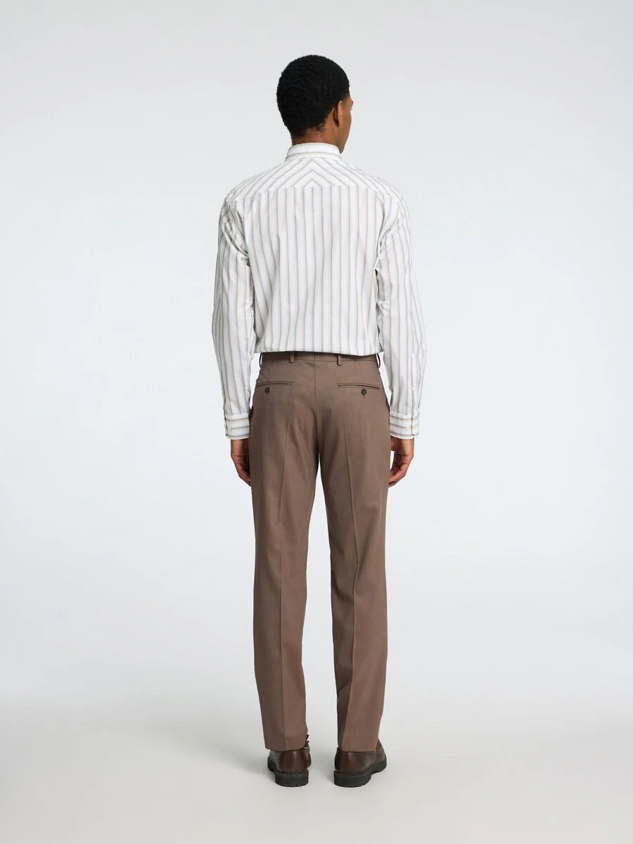 Selected Pantalone classico da uomo Neil marroncino - Image 4