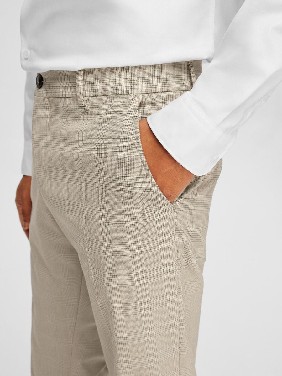 Selected Pantalone a quadri classico da Uomo Liam Beige - Image 4
