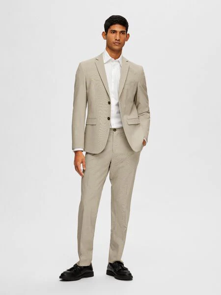Selected Pantalone a quadri classico da Uomo Liam Beige - Image 5