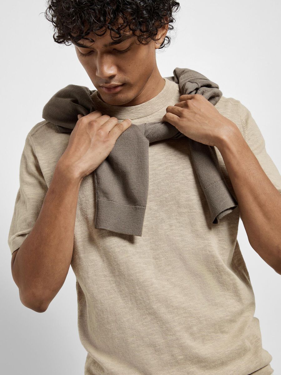 Selected Maglia da Uomo manica corta  Berg Beige - Image 2
