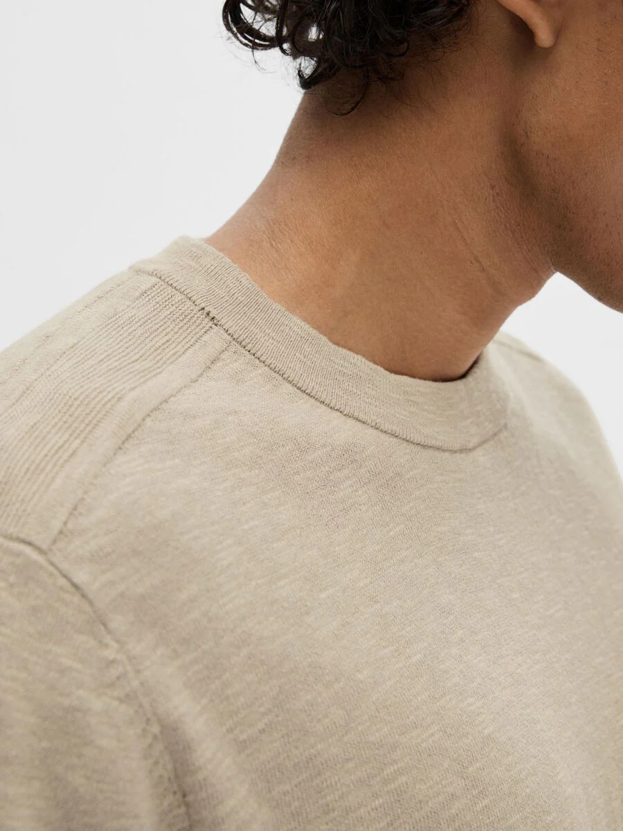 Selected Maglia da Uomo manica corta  Berg Beige - Image 5