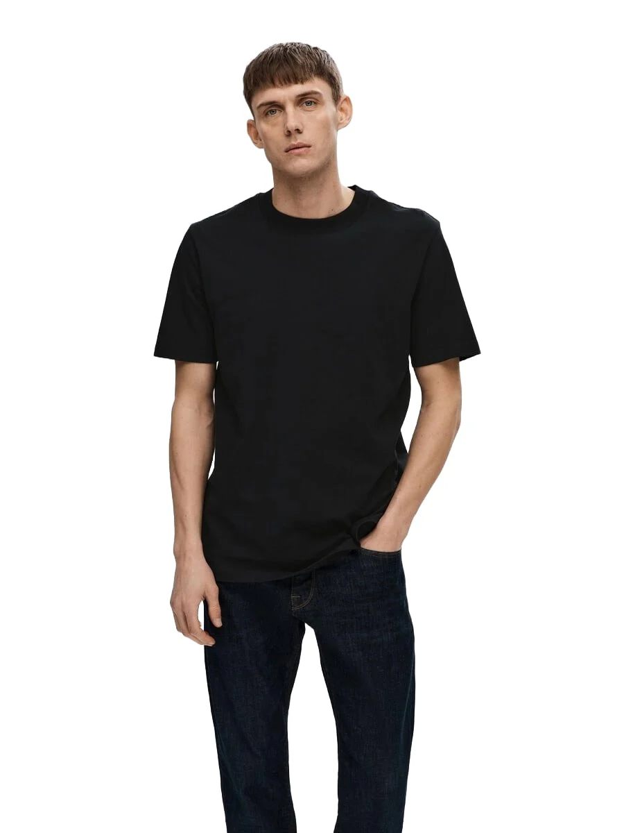 Selected T-Shirt da Uomo manica corta Colman Nera