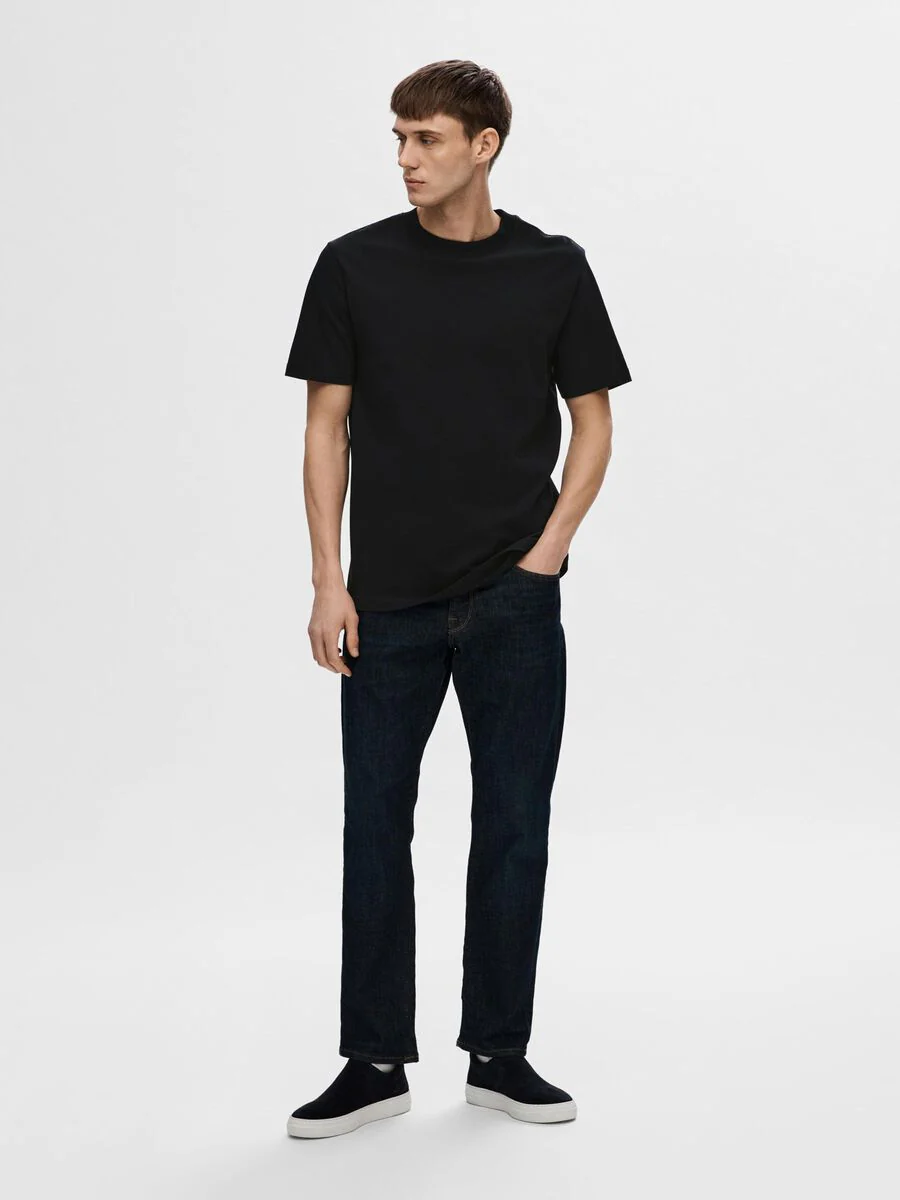 Selected T-Shirt da Uomo manica corta Colman Nera - Image 3