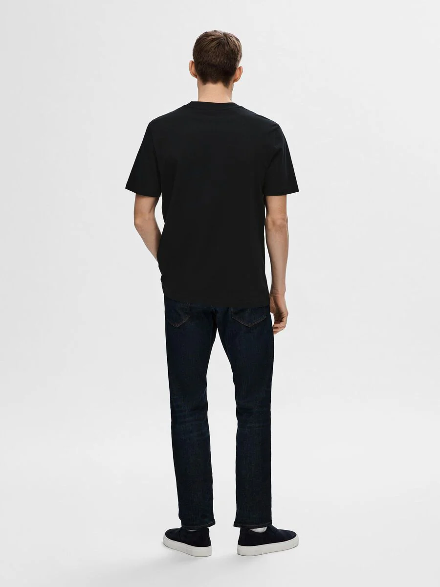 Selected T-Shirt da Uomo manica corta Colman Nera - Image 4