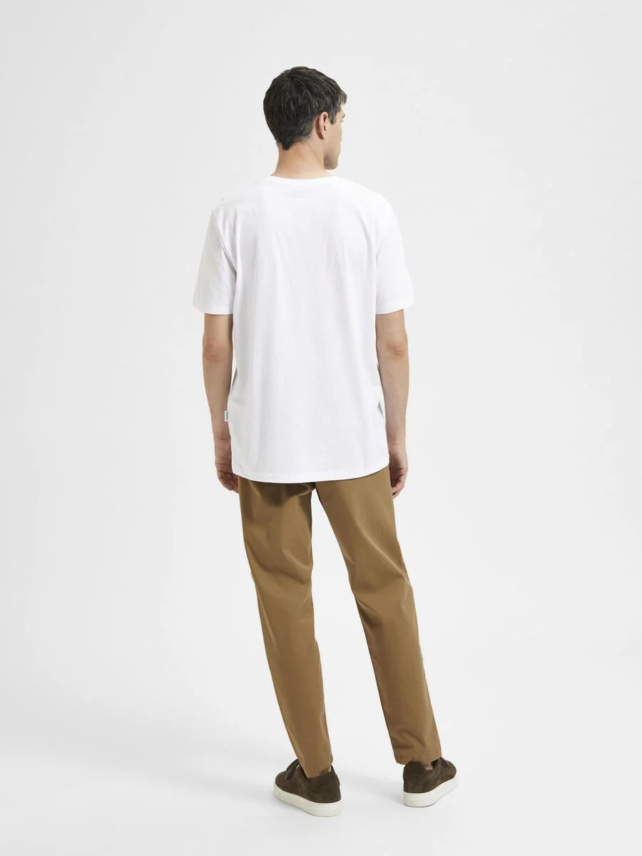 Selected T-Shirt da Uomo manica corta Haspen Bianca - Image 3