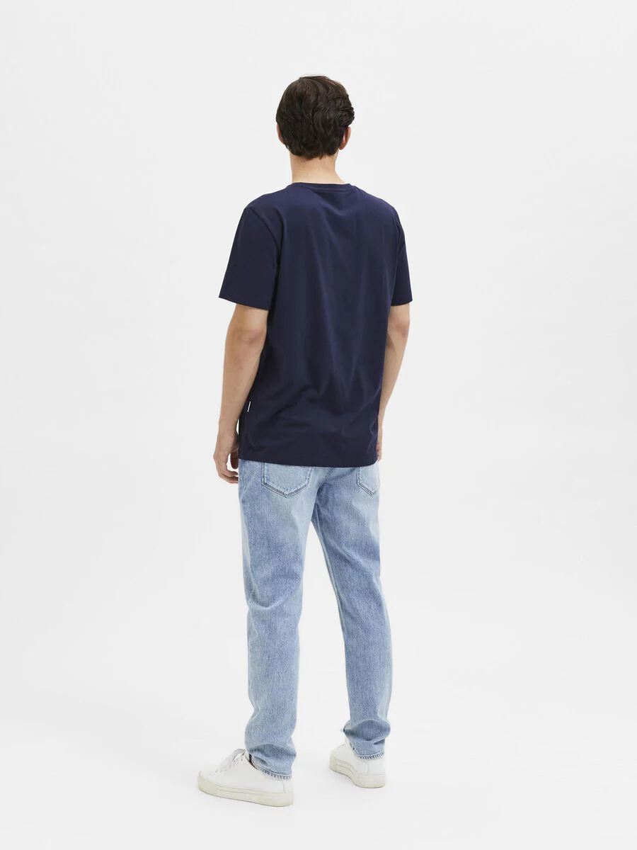 Selected T-Shirt da Uomo manica corta Haspen Blu - Image 3