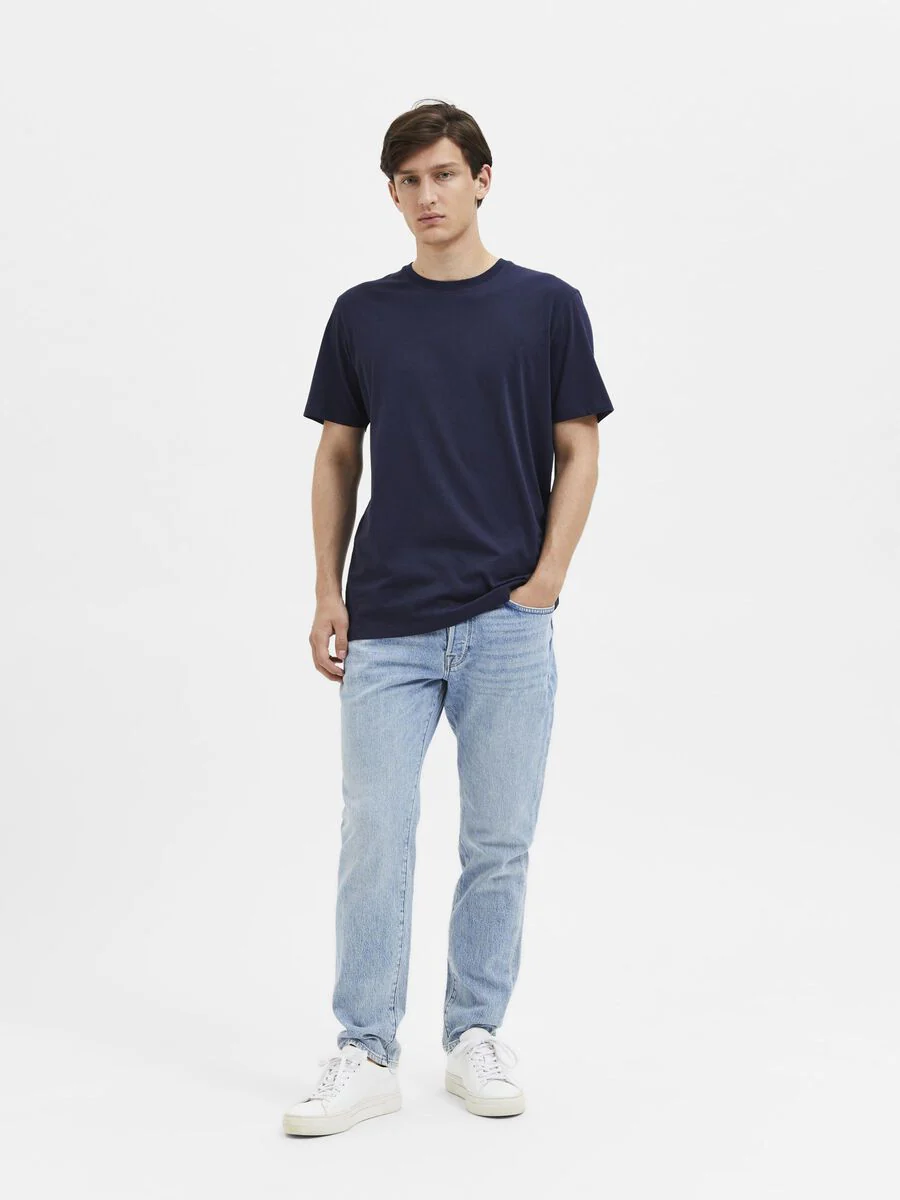 Selected T-Shirt da Uomo manica corta Haspen Blu - Image 4