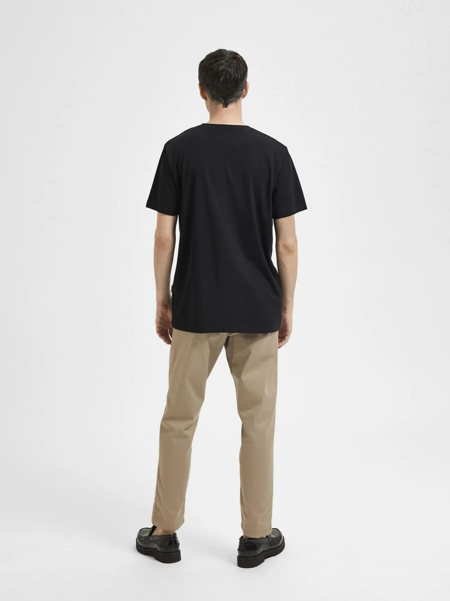 Selected T-Shirt da Uomo manica corta Haspen Nera - Image 3