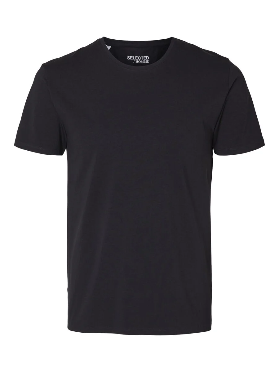 Selected T-Shirt da Uomo manica corta Pima Nera