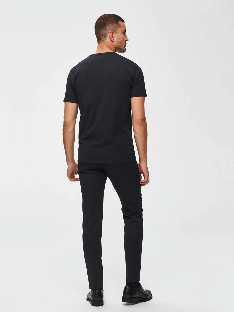 Selected T-Shirt da Uomo manica corta Pima Nera - Image 4