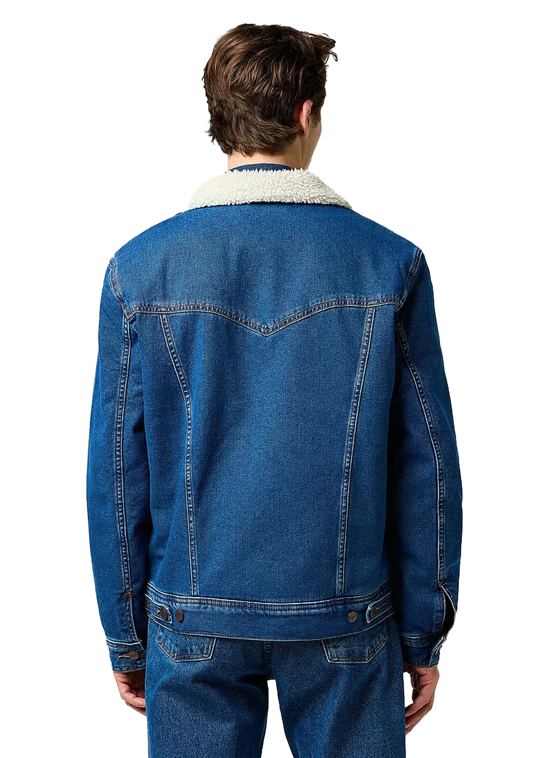 Wrangler Giacca da uomo in jeans con pelliccia Sherpa Classic - Image 2