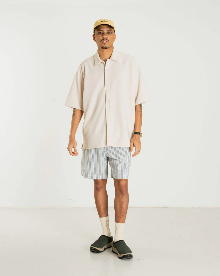 Woodbird Panataloncino a righe in lino da uomo Bommy Stripe - Image 2