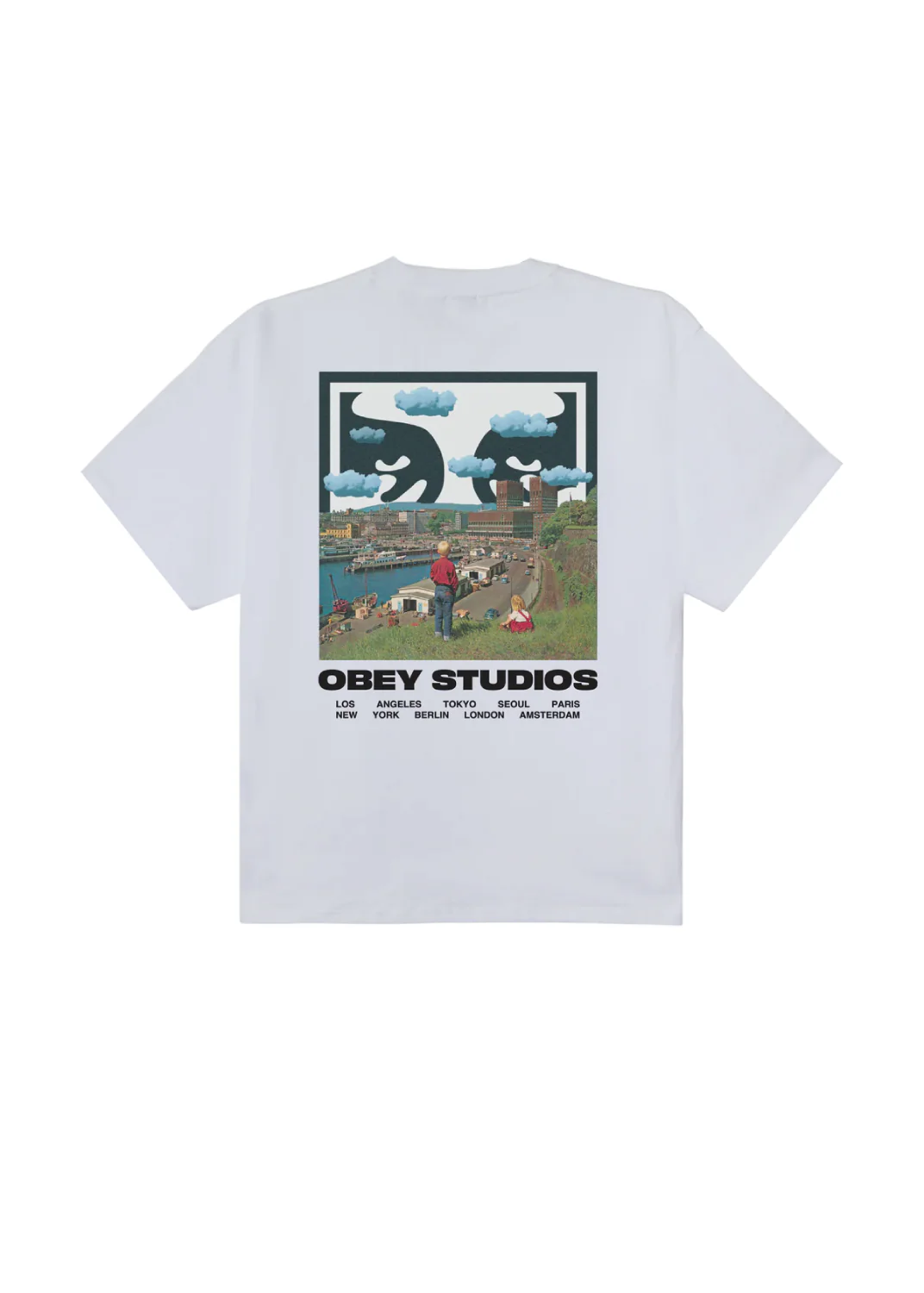 Obey T-Shirt da uomo manica corta Sky Face bianca - Image 2