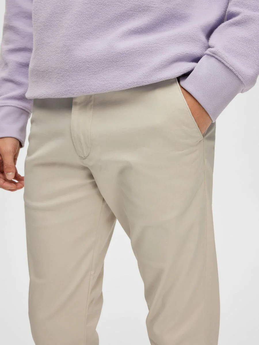 Selected Pantalone da uomo Slim New Miles beige chiaro - Image 3