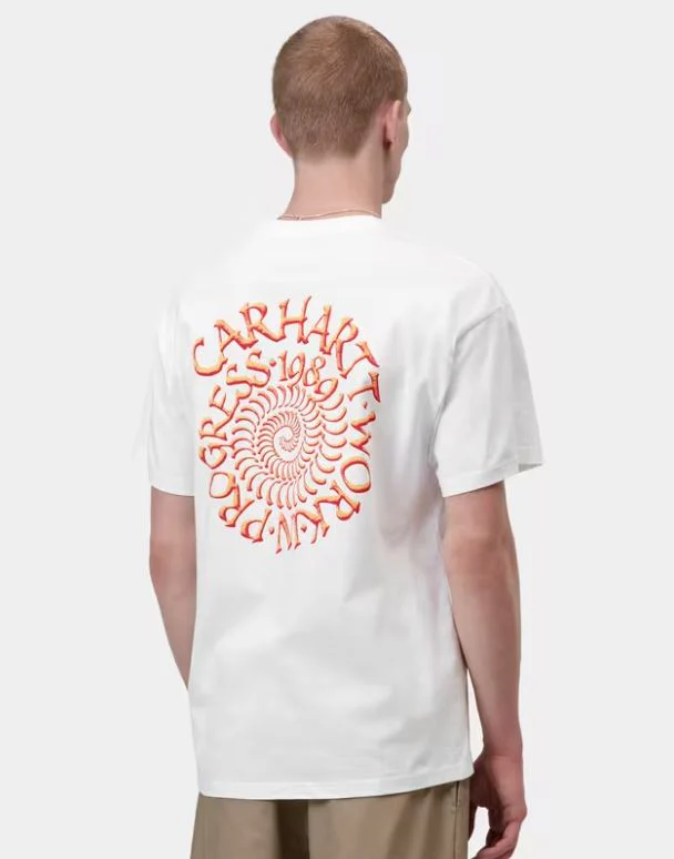 Carhartt Wip T-Shirt da uomo manica corta Spirals bianca - Image 3