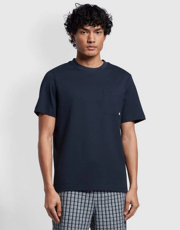 Farah T-Shirt da uomo con taschino Stacy Pocket blu - Image 2