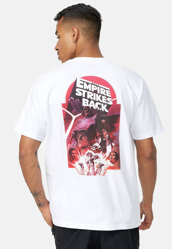 Recovered T-Shirt da uomo manica corta Star war The Empire Strikes Back bianca - Image 3