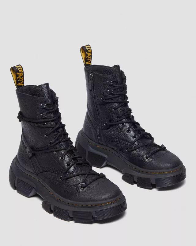 Dr Martens Stivali in pelle da donna DMXL a 8 occhielli neri - Image 6