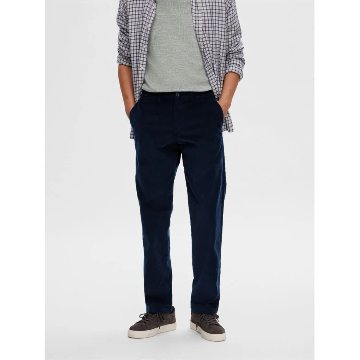 Selected Pantaloni da uomo in velluto Straight miles blu - Image 3