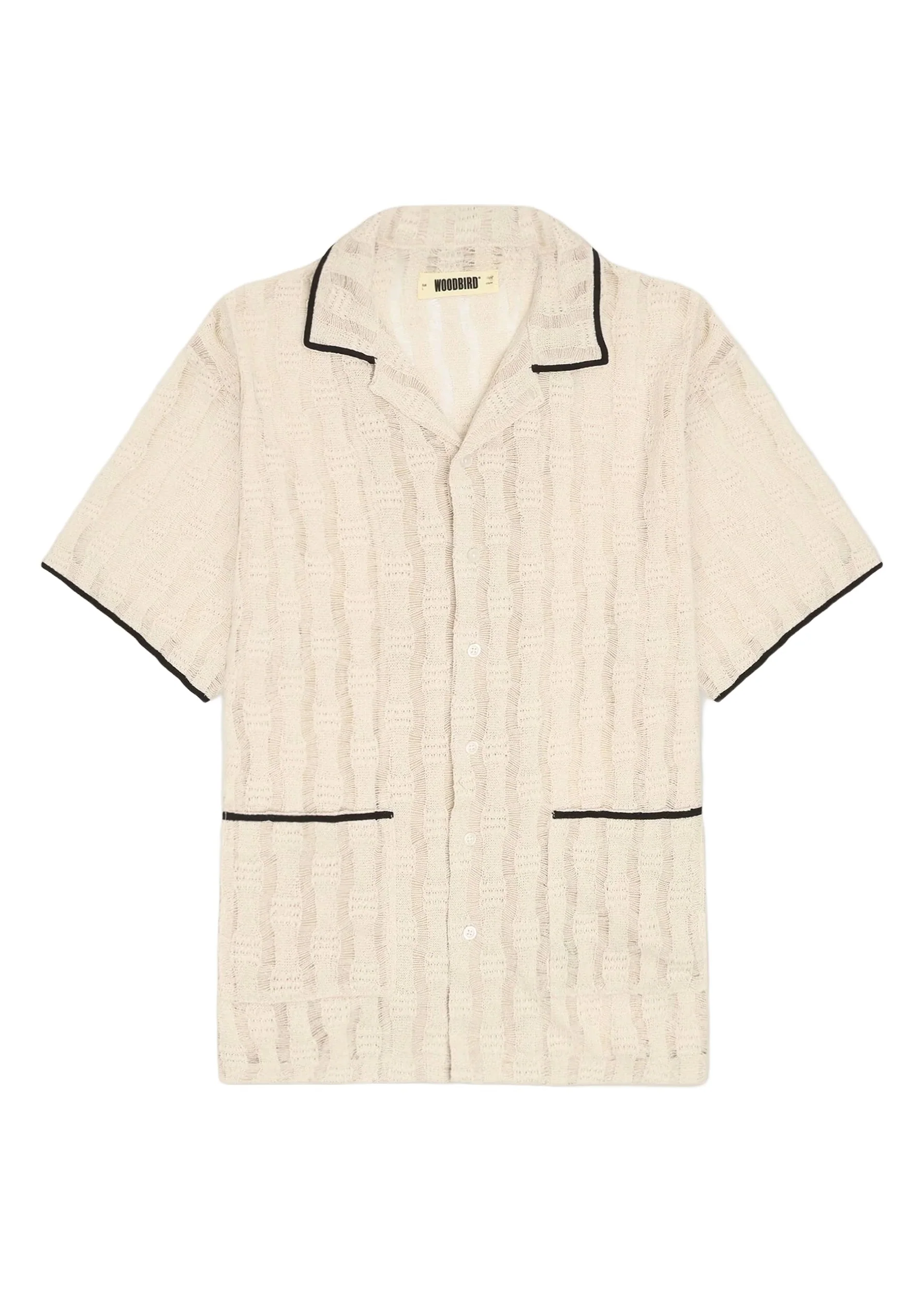 Woodbird Camicia da uomo manica corta Sunny Granny panna