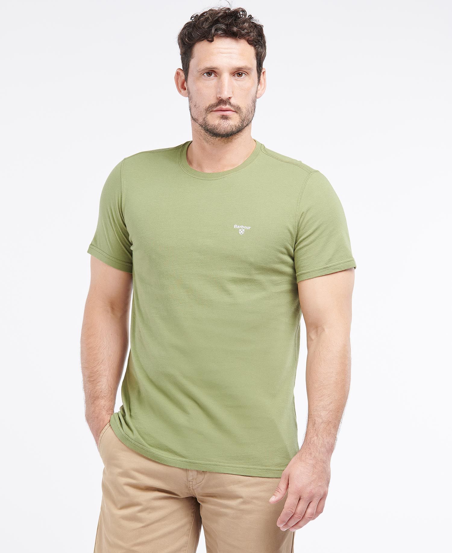 Barbour T-Shirt da uomo manica corta Essential verde - Image 3