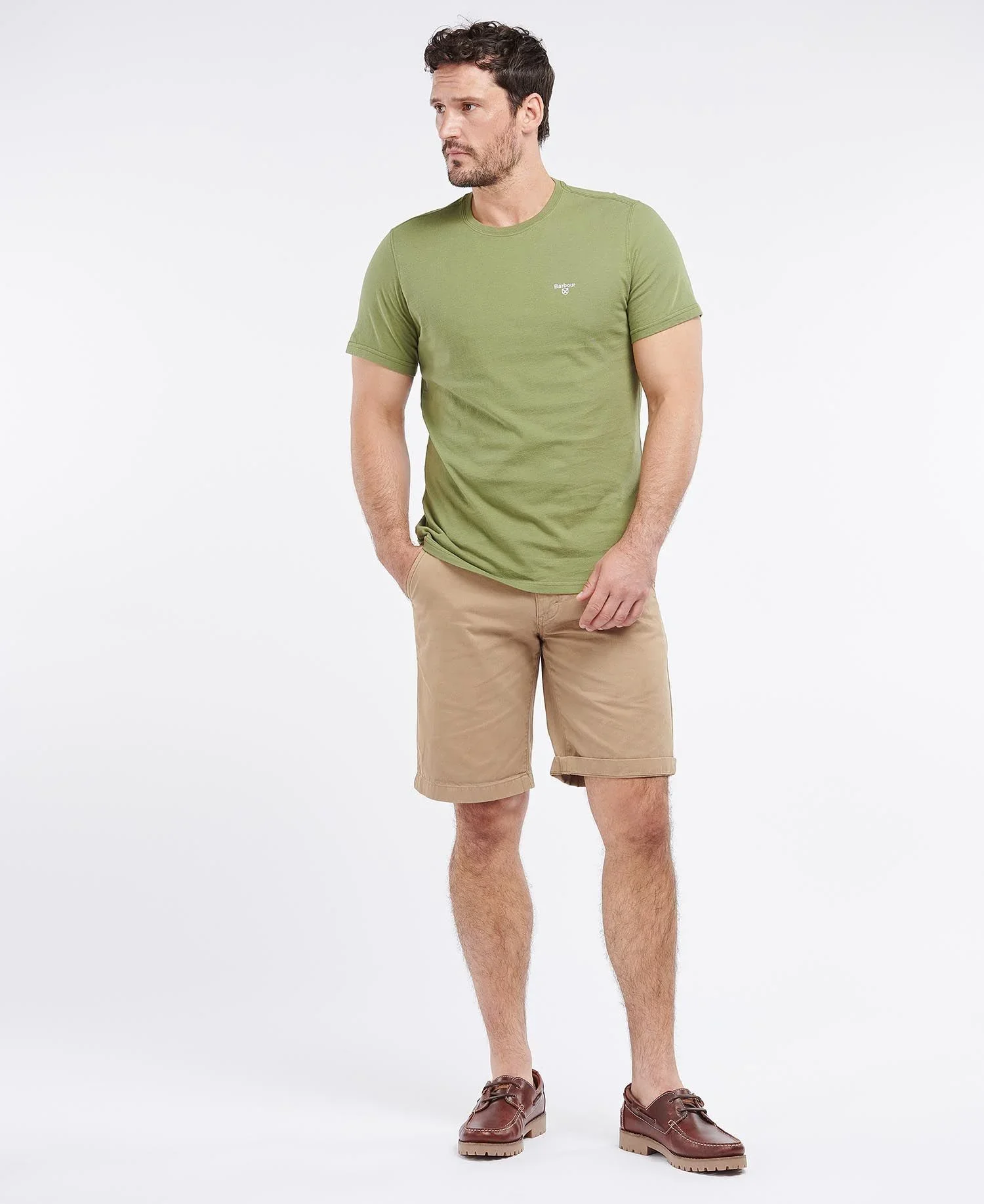 Barbour T-Shirt da uomo manica corta Essential verde - Image 6